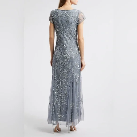 Elegant Gray Mesh Sequin Top - Picture 5 of 5